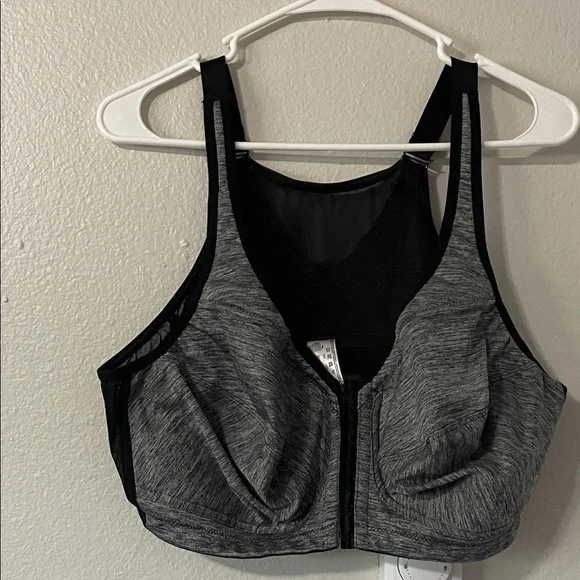 Glamorise Black and Gray Sports Bra - Picture 2 of 8